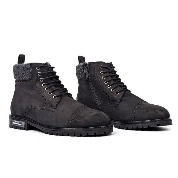 Blondo Men Kylen Waterproof Black Leather Combat Ankle Boots size 7.5 - Picture 1 of 9